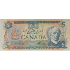 CANADA 1979 . FIVE 5 DOLLARS BANKNOTE . DODGE . HAND WRITTEN "47"